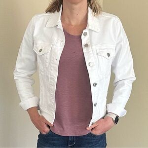 GAP White Cropped Jean Jacket